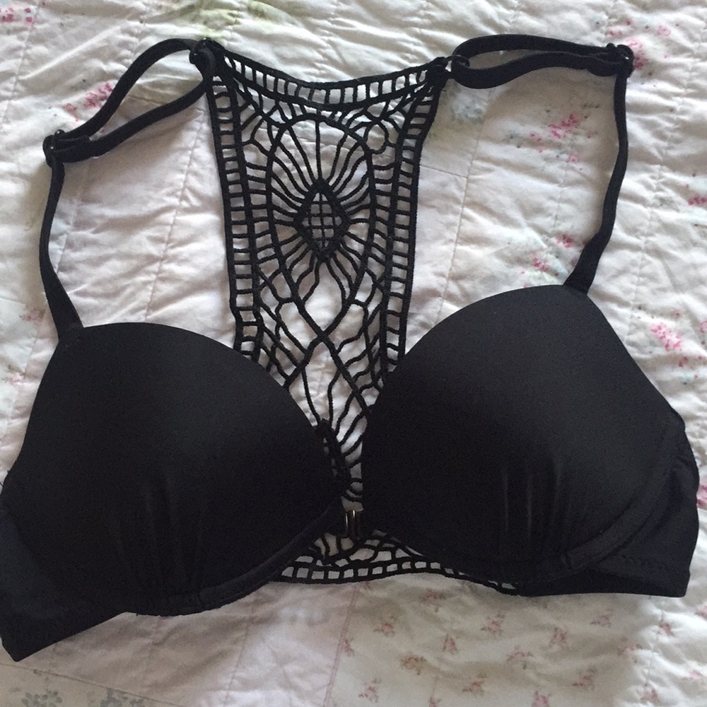 Boho Black push up Swimsuit top